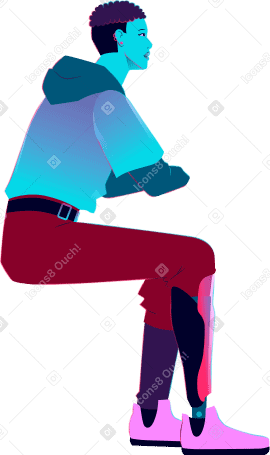 sitzender junger mann PNG, SVG