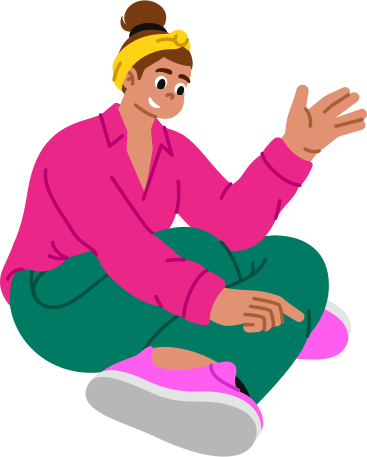 woman sitting and pointing PNG, SVG