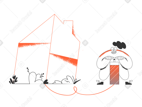 Demolish Illustration in PNG, SVG