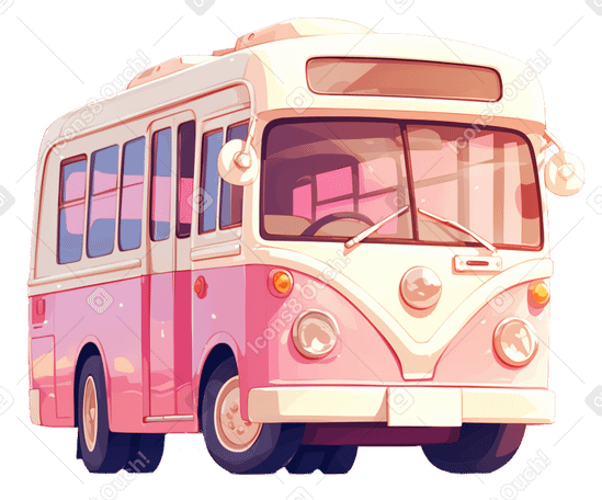 pink bus PNG, SVG