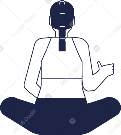 woman in lotos pose line Illustration in PNG, SVG