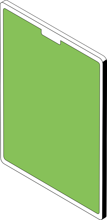 tablet with a green screen PNG, SVG
