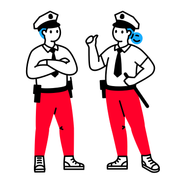 Police officers with walkie-talkie PNG, SVG