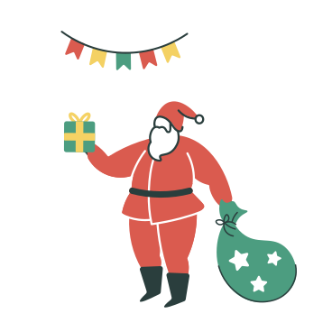 Santa con regali PNG, SVG