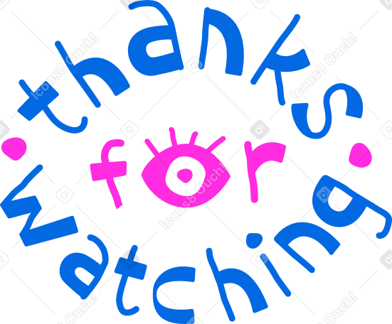 lettering thanks for watching eye text PNG, SVG