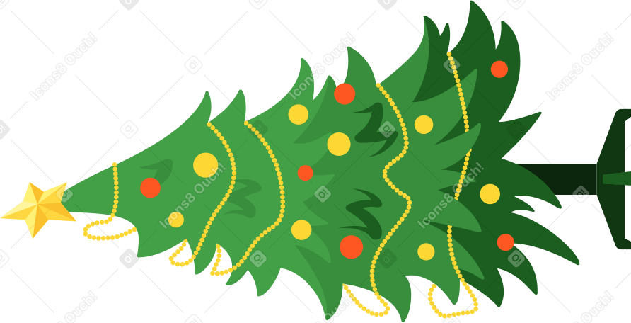 christmas tree fallen Illustration in PNG, SVG