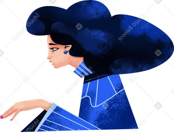 woman in the blue shirt PNG, SVG