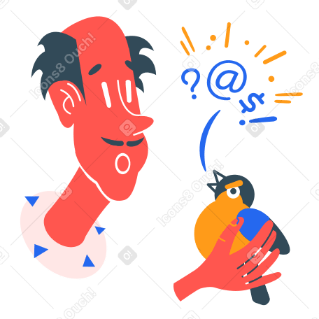 Swearing bird Illustration in PNG, SVG