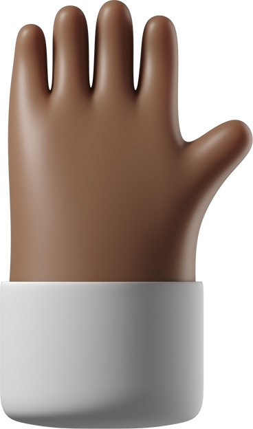 Поднятая рука с темно-коричневой кожей в PNG, SVG