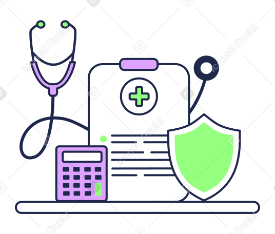 Medical insurance policy on clipboard PNG, SVG