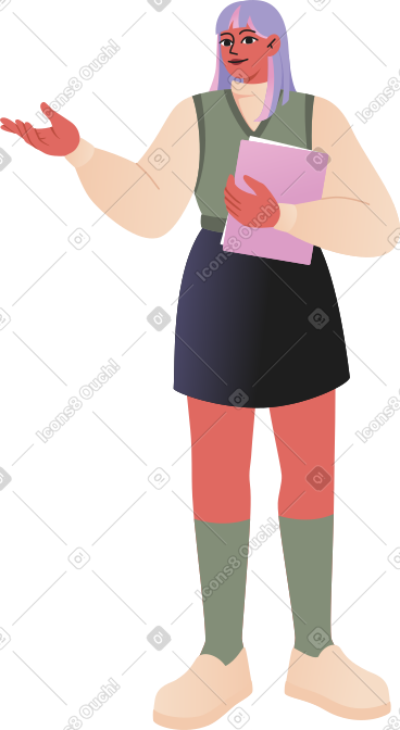 拿着文件文件夹的女人 PNG, SVG