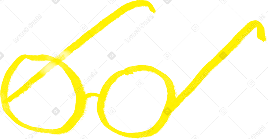 yellow round glasses PNG、SVG