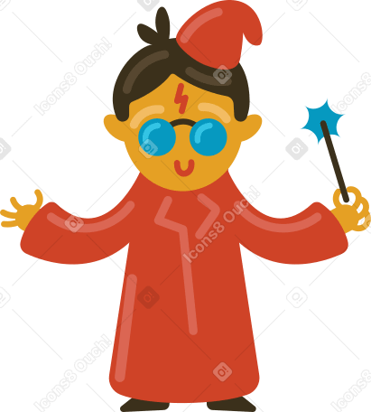 wizard student Illustration in PNG, SVG