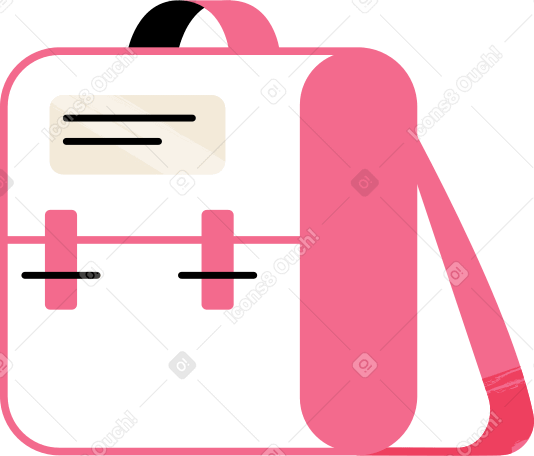 school pink backpack Illustration in PNG, SVG
