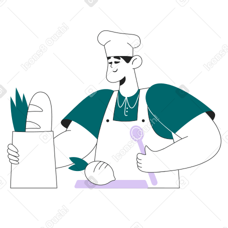 Cook preparing ingredients for a recipe PNG, SVG