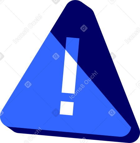 exclamation mark in the triangle danger sign Illustration in PNG, SVG