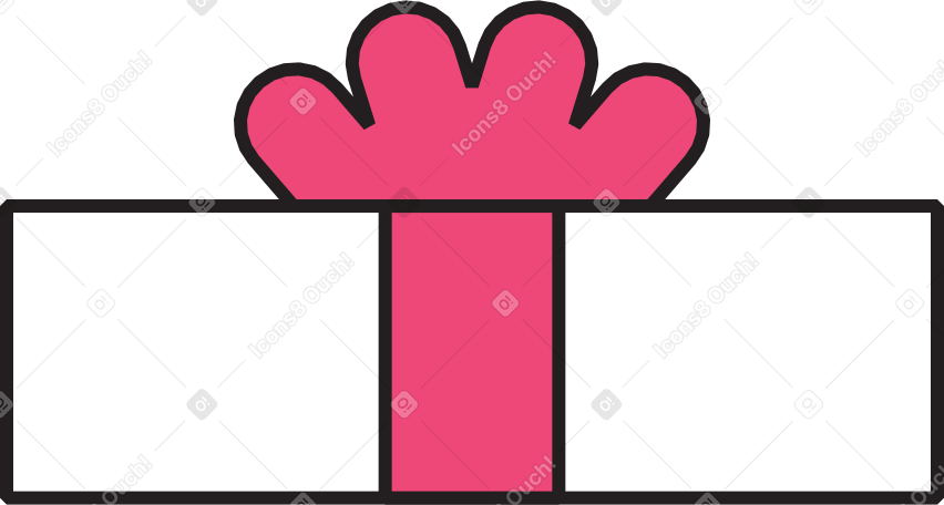 Geschenkbox mit rosa schleife PNG, SVG