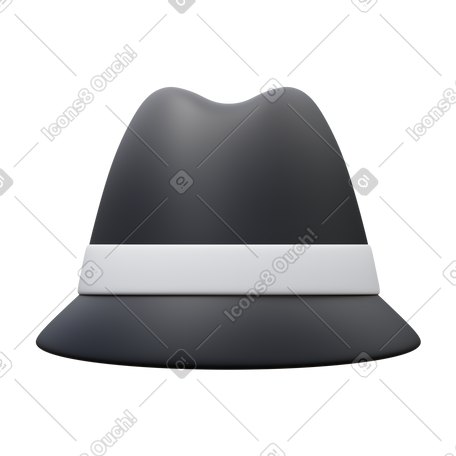 3D detective hat PNG, SVG