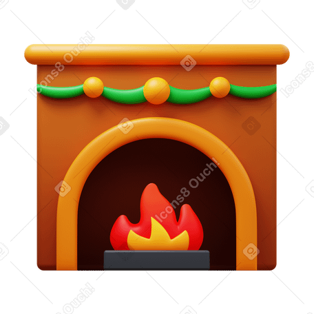 3D fireplace в PNG, SVG
