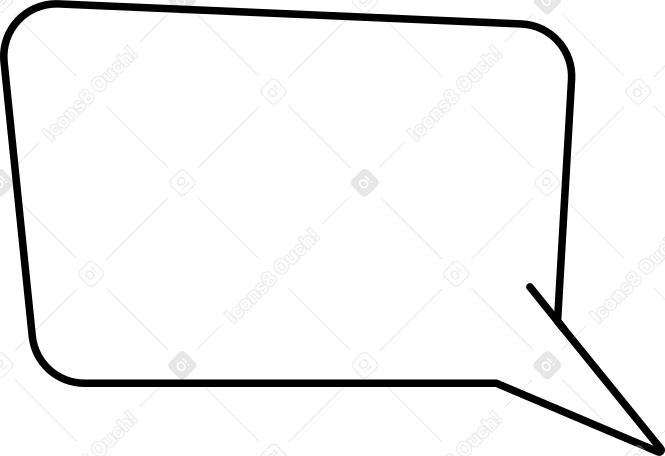 white rectangular speech bubble in perspective PNG, SVG