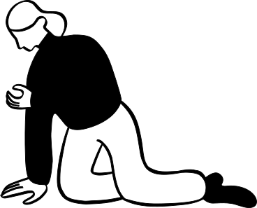 woman on her knees PNG, SVG