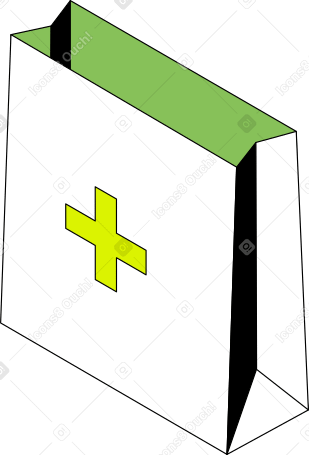 paper pharmacy bag Illustration in PNG, SVG