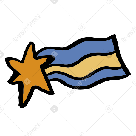 star with trail Illustration in PNG, SVG