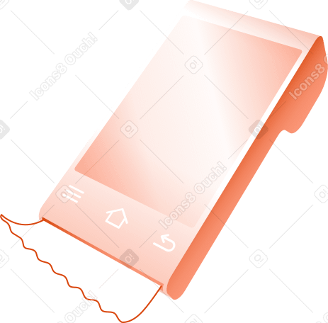 mobile payment terminal with a receipt PNG, SVG