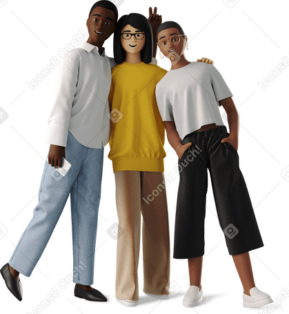 3D young women standing PNG, SVG