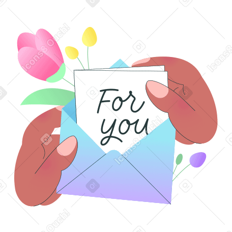 Greeting letter or holiday card in an envelope PNG, SVG