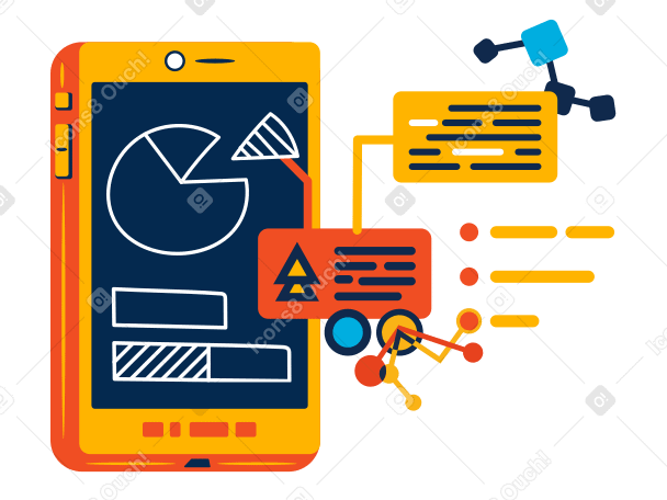 Data analysis on a smartphone PNG, SVG
