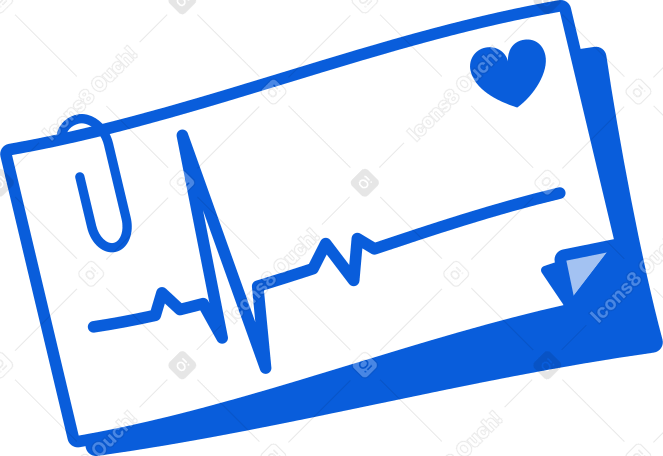 Kardiogramm auf papier mit büroklammer PNG, SVG