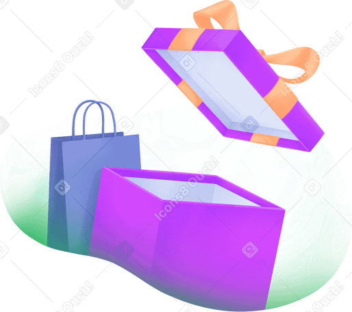 open box with package on green background PNG, SVG