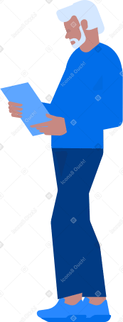 adult man looking at paper Illustration in PNG, SVG