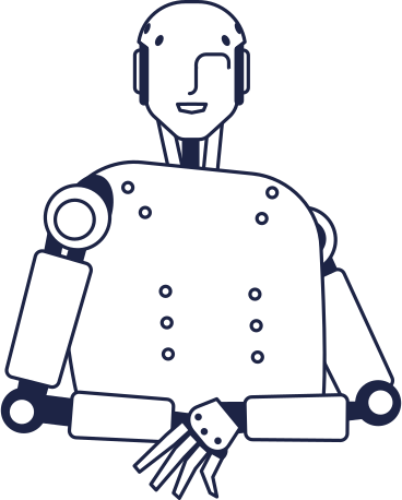 android robot is sitting at table PNG, SVG
