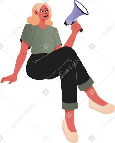 femme avec haut-parleur PNG, SVG