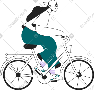 Girl on a bike PNG, SVG