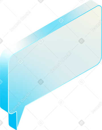 Caixa de diálogo azul isométrica PNG, SVG