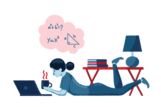 Studying math from home PNG, SVG