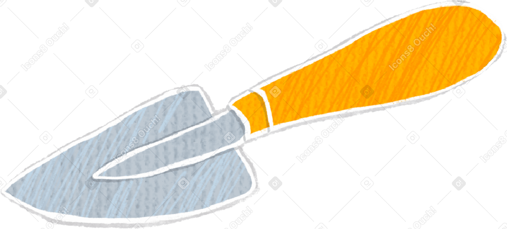 garden small shovel with yellow handle PNG, SVG