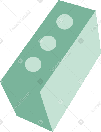 лего-кирпичик зеленого цвета с контуром в PNG, SVG
