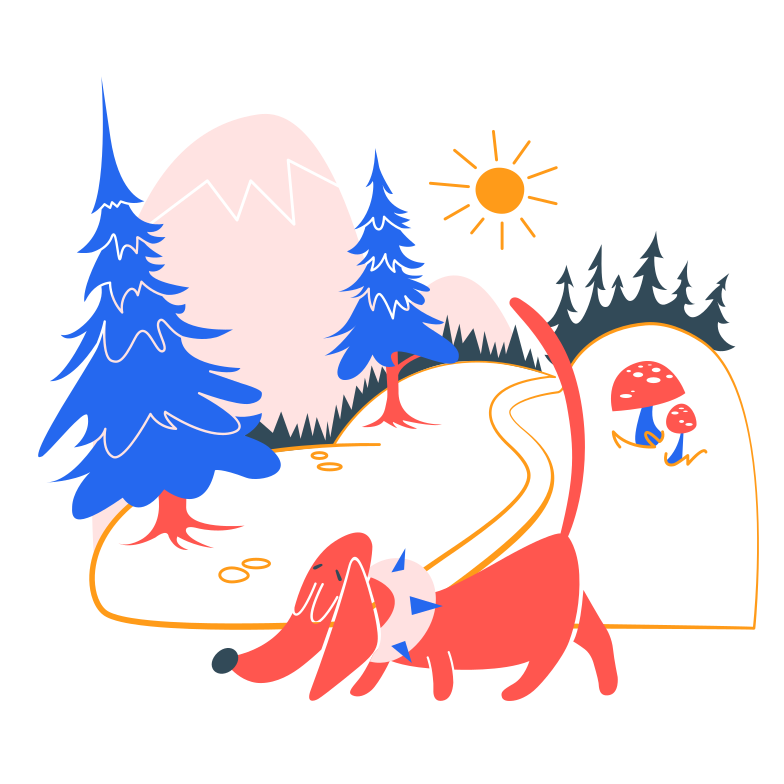 Enjoying forest escape Clipart illustration in PNG, SVG