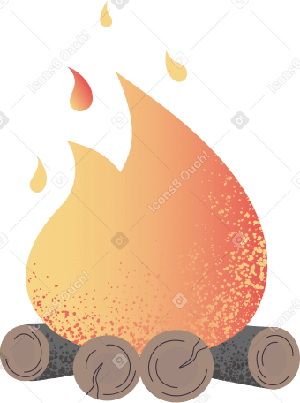 fire with firewood PNG, SVG
