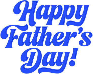 lettering happy father's day! with dark glares text PNG, SVG