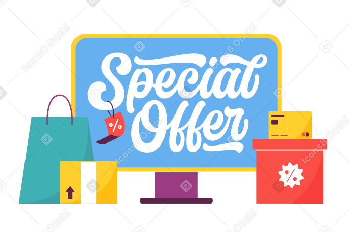 Oferta especial lettering con compras empaquetadas PNG, SVG