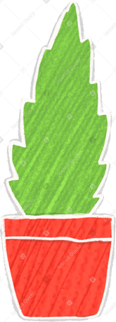 red pot with green bush PNG, SVG