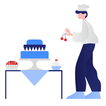 Konditor dekoriert einen kuchen PNG, SVG