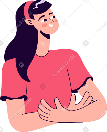girl crossed her arms PNG, SVG