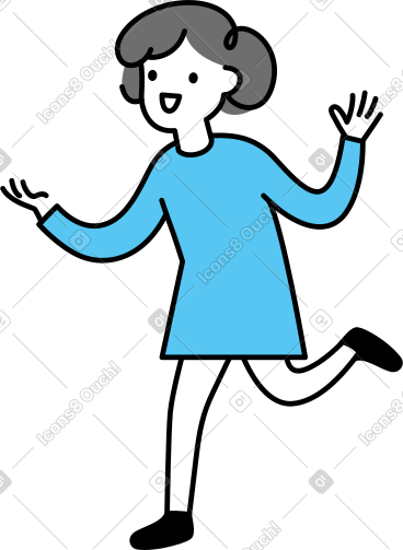 女孩挥动她的手 PNG, SVG