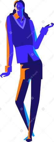 standing girl in a relaxed pose Illustration in PNG, SVG